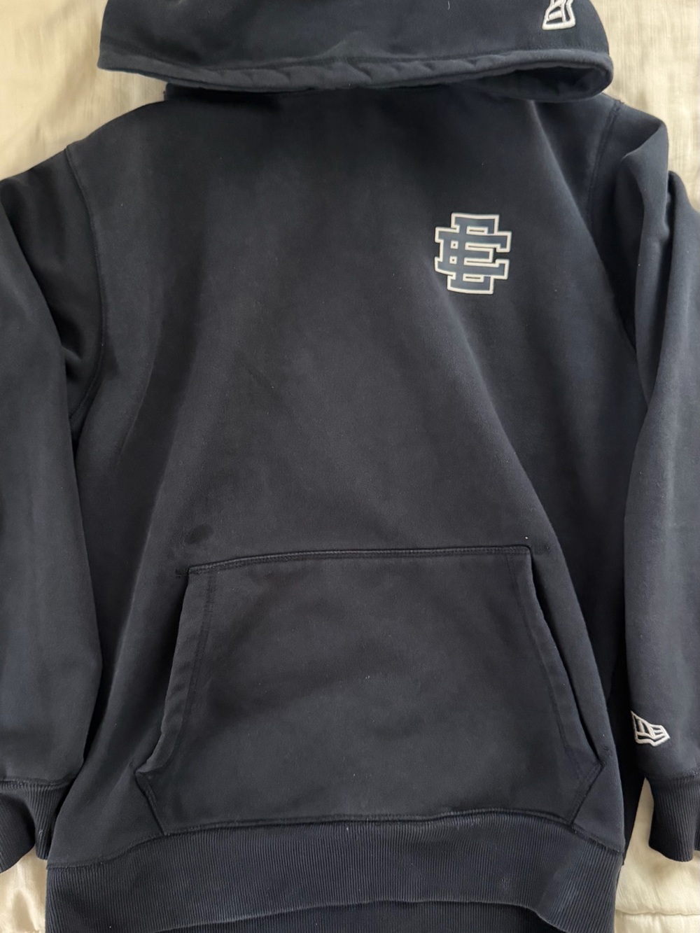 Eric Emanuel Navy Pullover Hoodie with Small Chest Logo